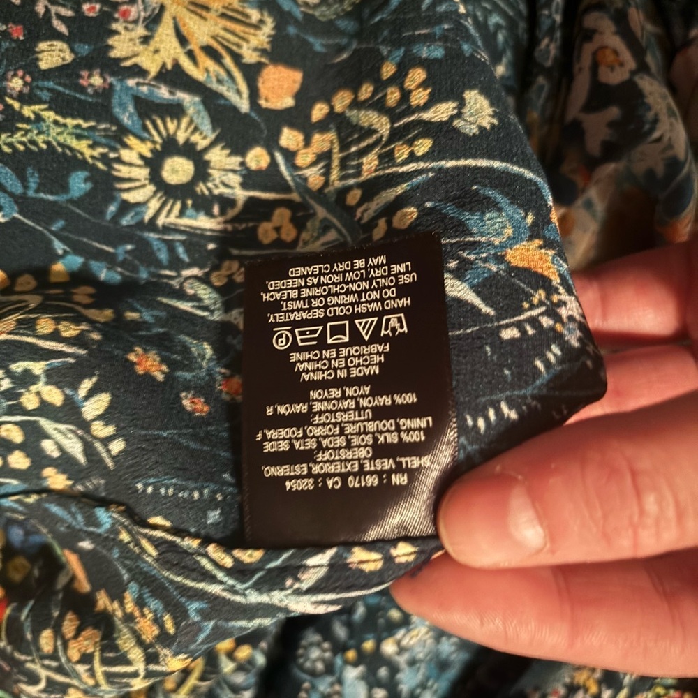 Maeve Silk Floral Dress Anthropologie size 8 midi A00301 - Picture 5 of 9